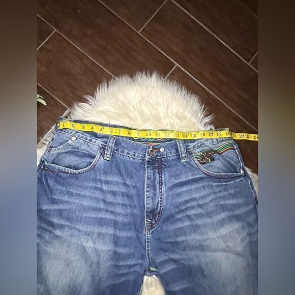 Coogi Australian Mens Jeans 42 x 35 Embroidered Baggy Hip Hop 90s Blue - Picture 10 of 12